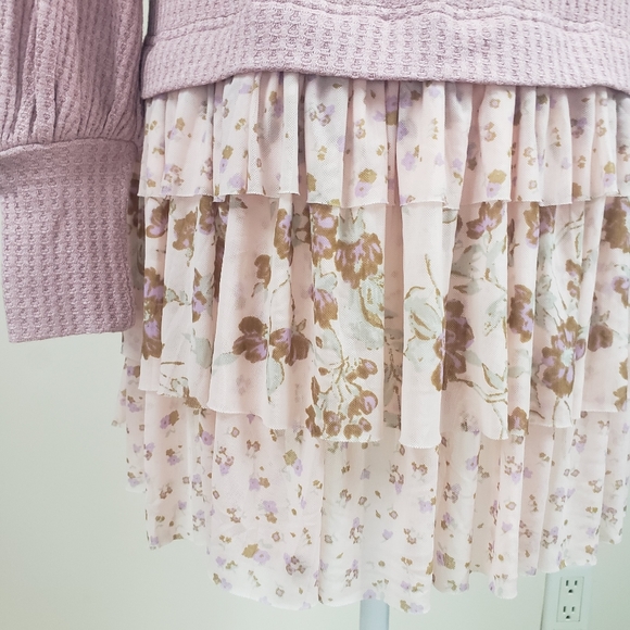 Free People NWT Pearl Mauve Combo Dress Sz. XS - Picture 4 of 11